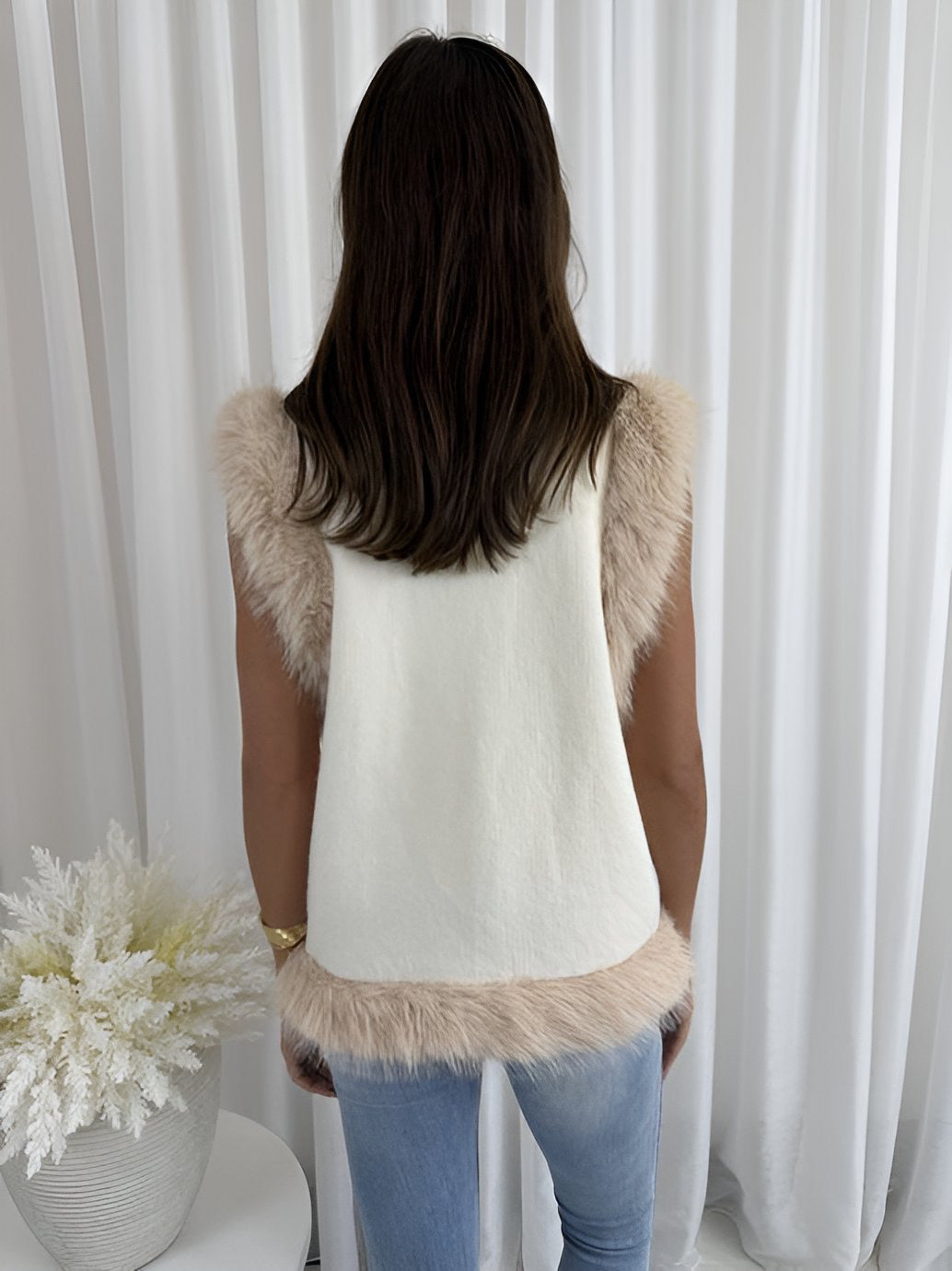 Elsie Shearling Vest - Coffee