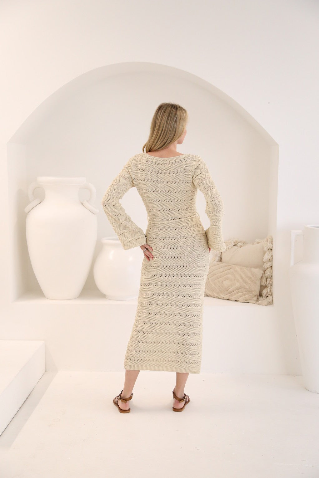 Lennon Knitted Dress - Beige
