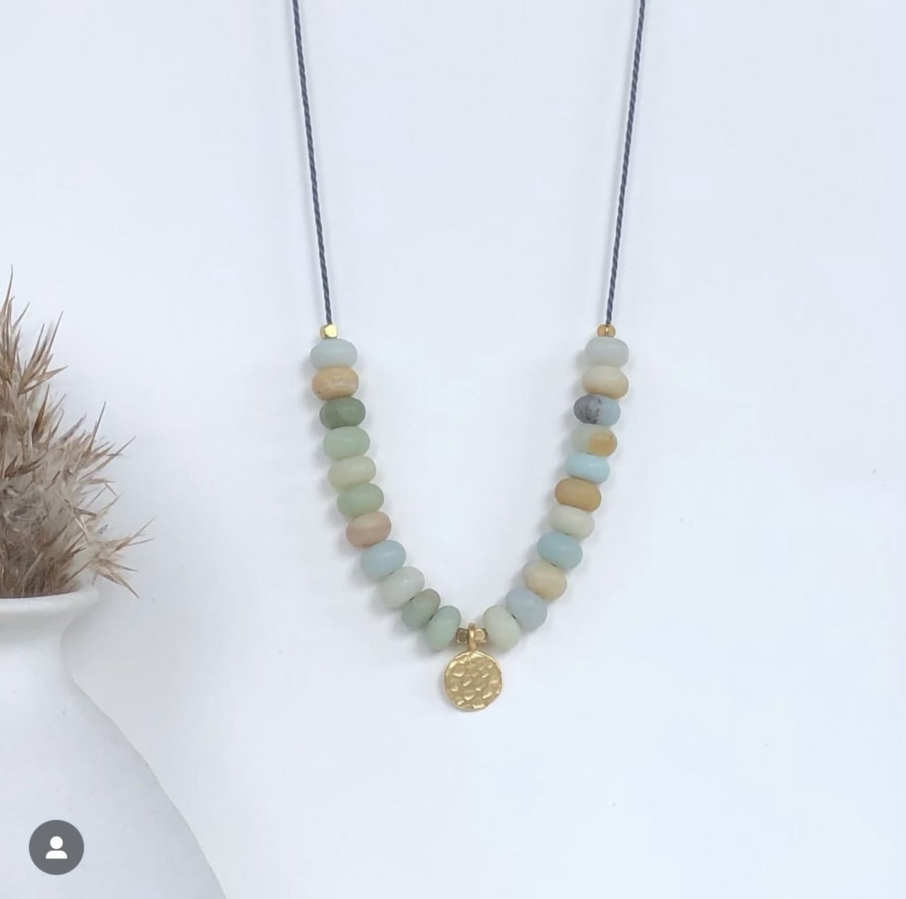 Stamped Amazonite Necklace