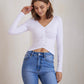 Josie Ruched Skivvy - White