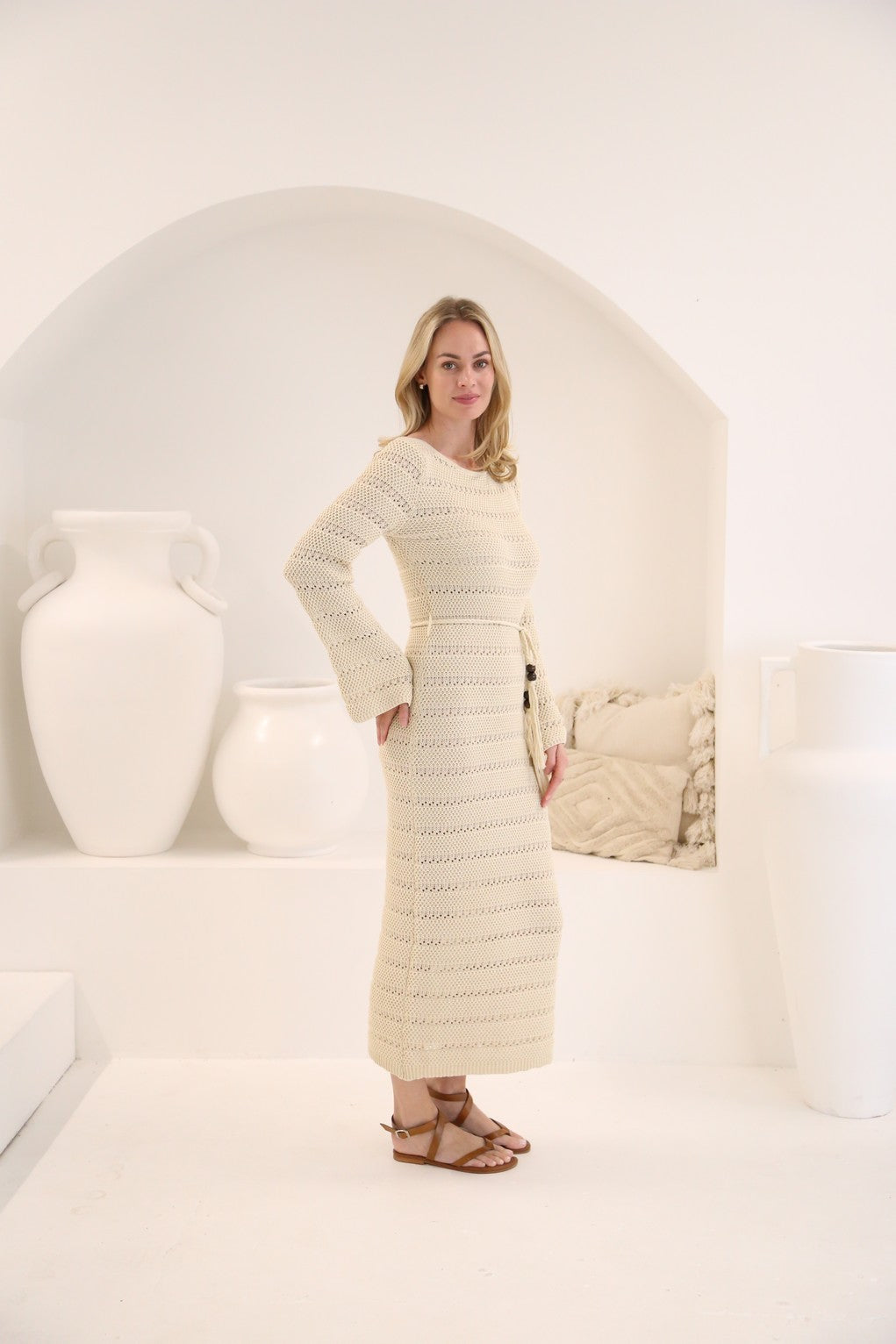 Lennon Knitted Dress - Beige