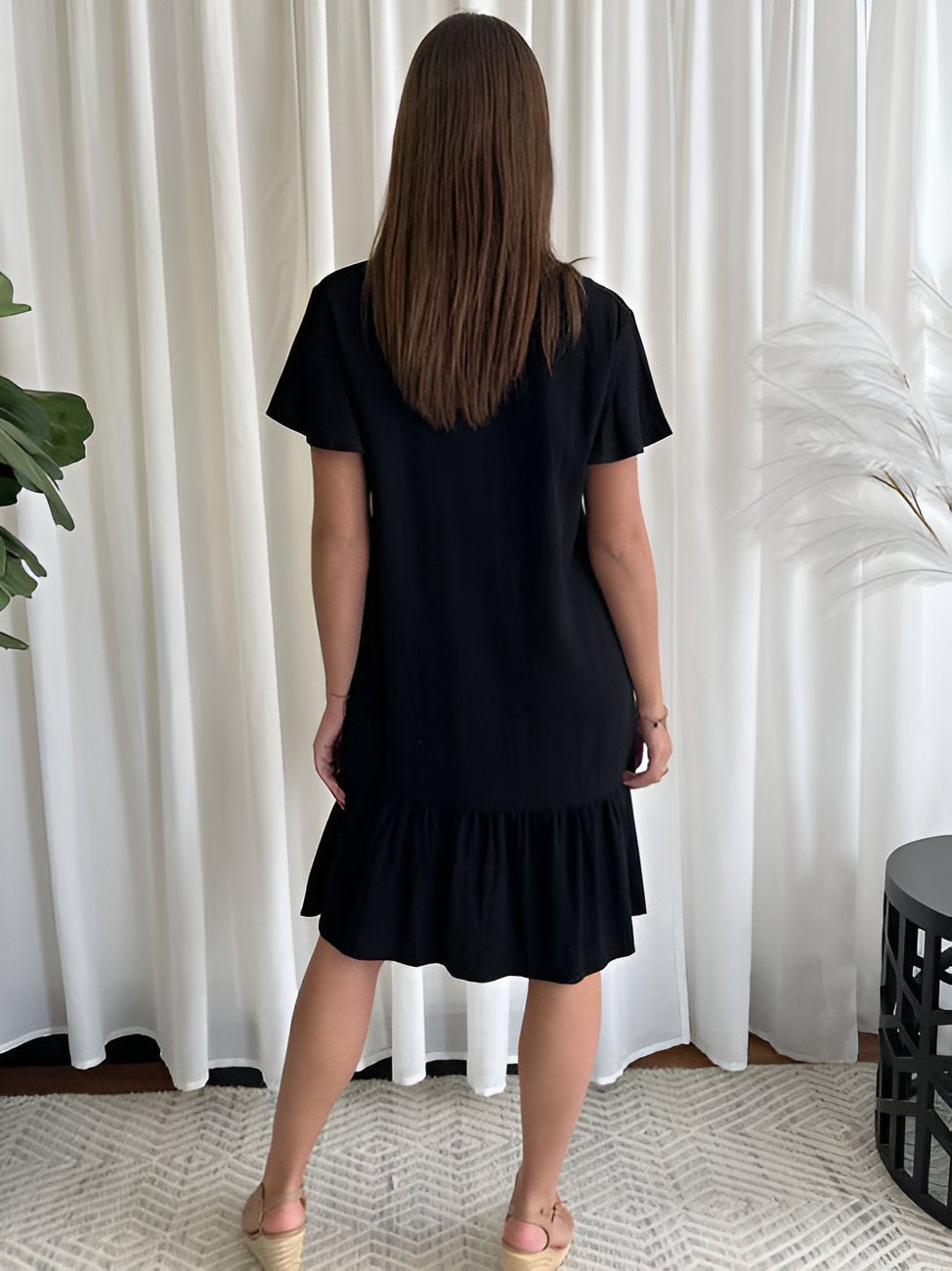 Sally Smock Dress (Pockets) - Black