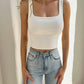 Ally Cropped Tank - White