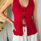 Ollie Tie Vest - Red