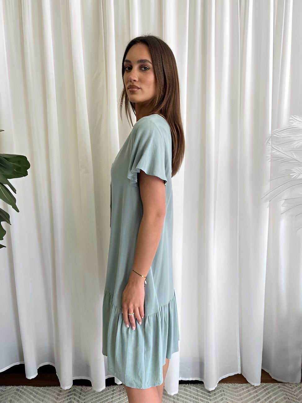 Sally Smock Dress (Pockets) - Sage