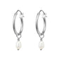 Dainty Pearl Hoops