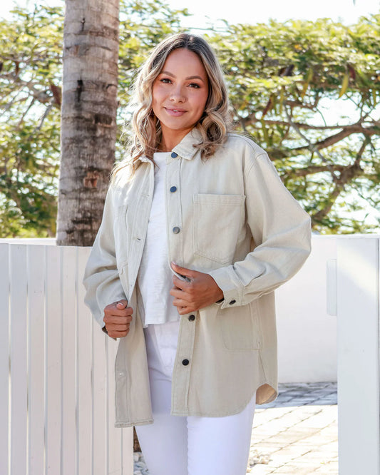 Relaxed Fit Long Sleeve Shacket