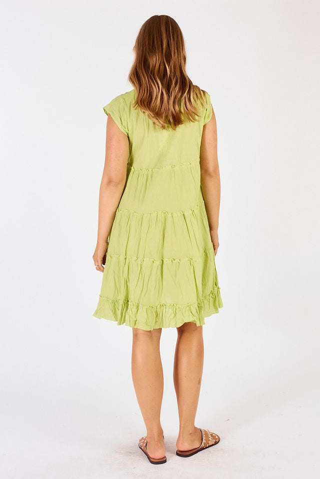 Gwen Tiered Dress - Lime