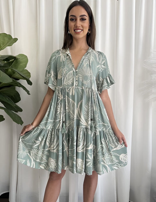 Havana Mini Dress - Sage