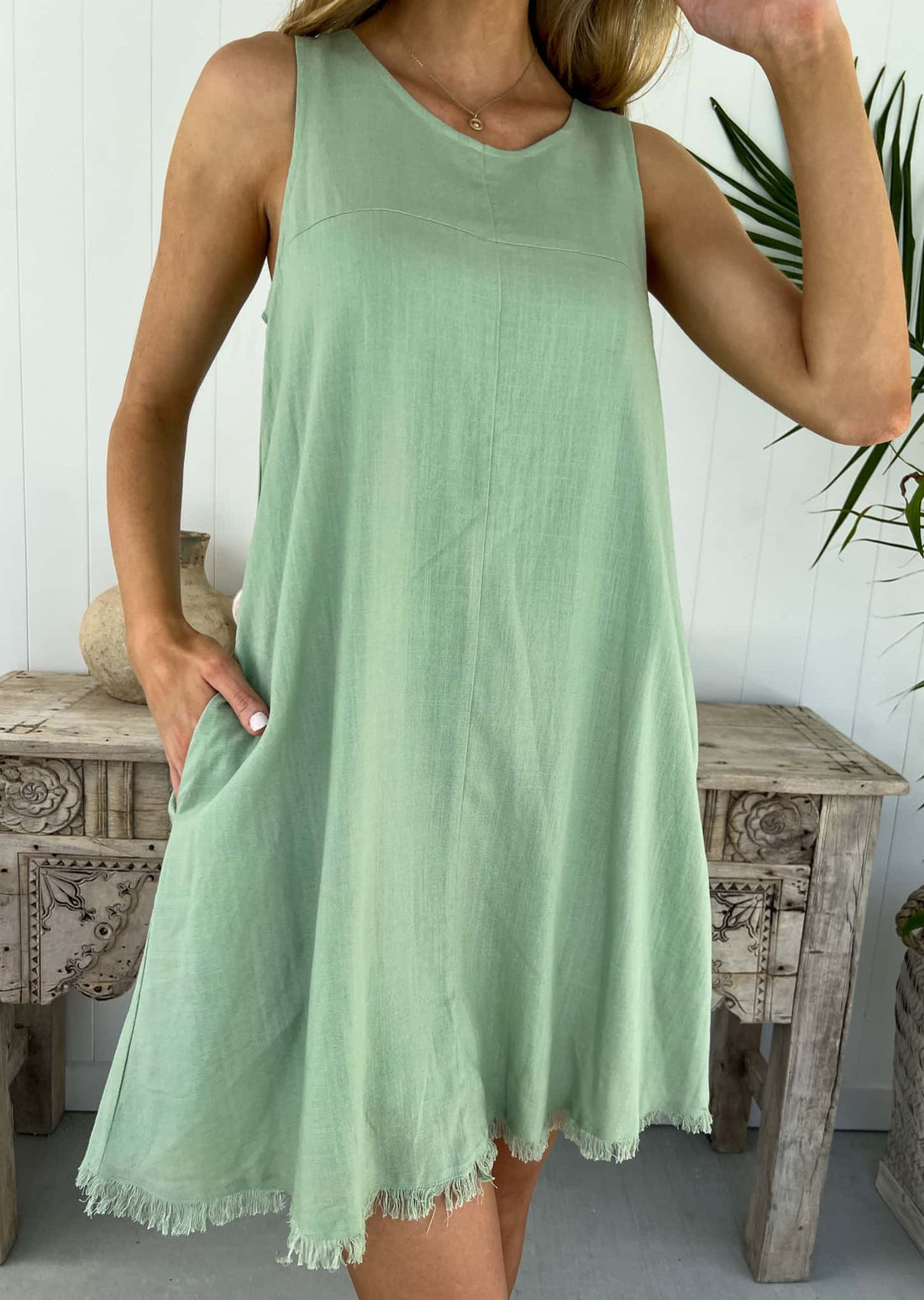 Freya Dress - Sage