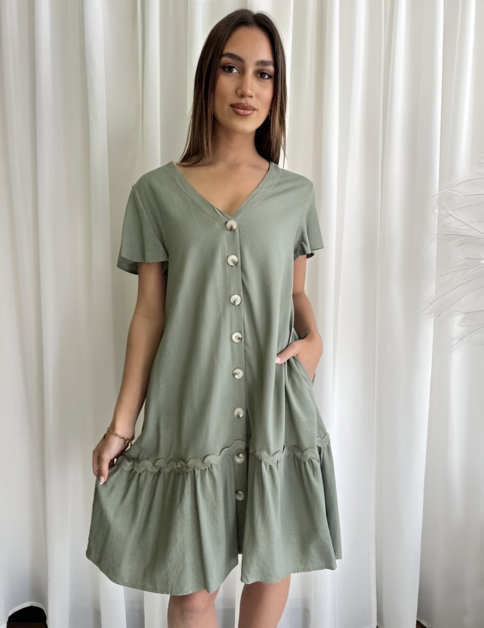 Dolly Dress - Khaki