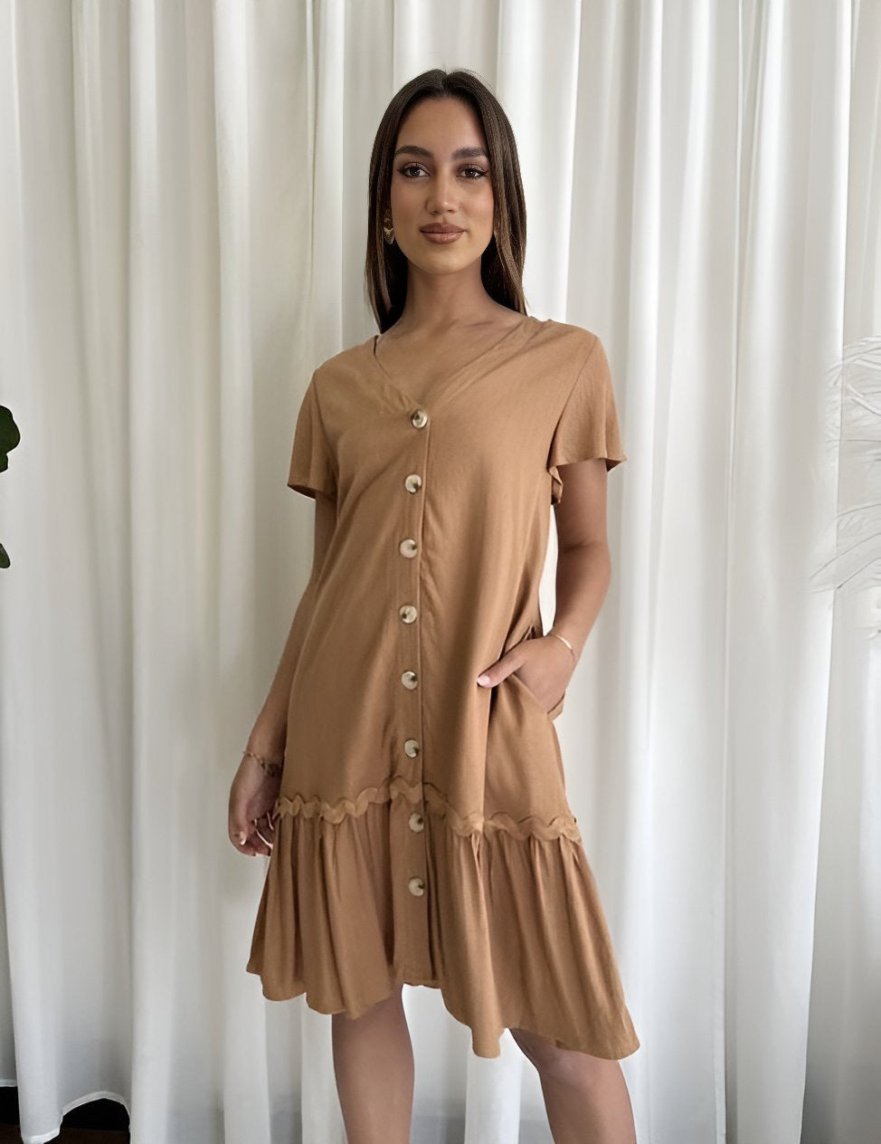 Dolly Dress - Tan