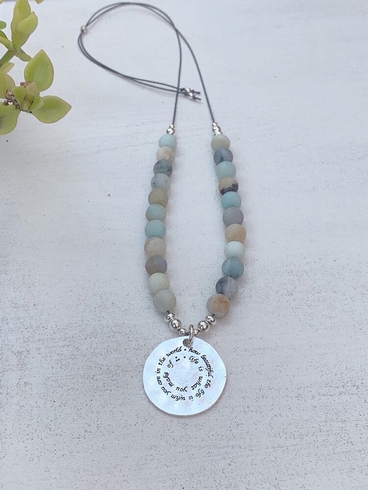 Amazonite Quote Necklace