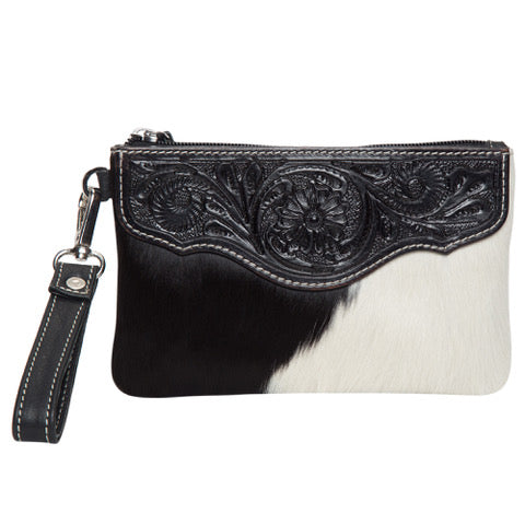 Para Cowhide Clutch - Black/White