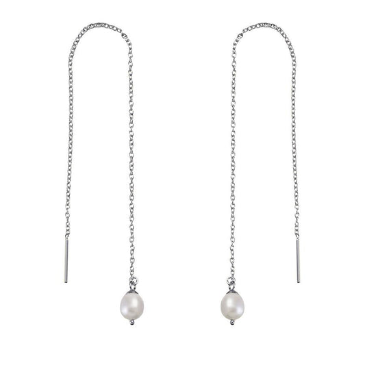 Drop Pearl Threader Earrings