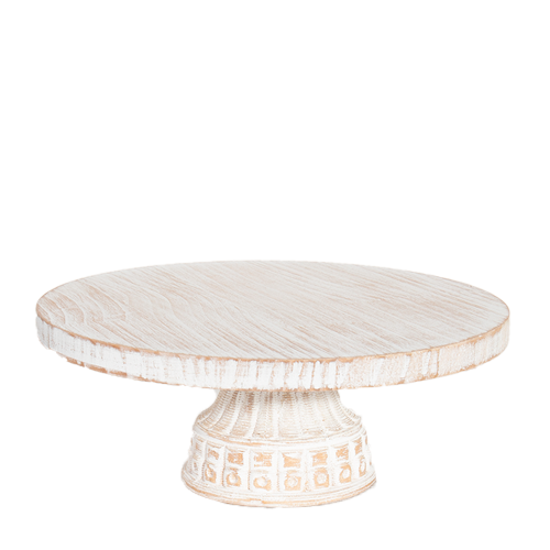 Short Timber Cake Stand - White