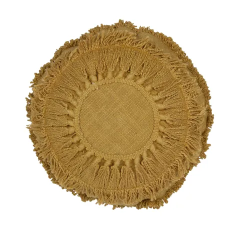 Colette Cotton Cushion - Ochre