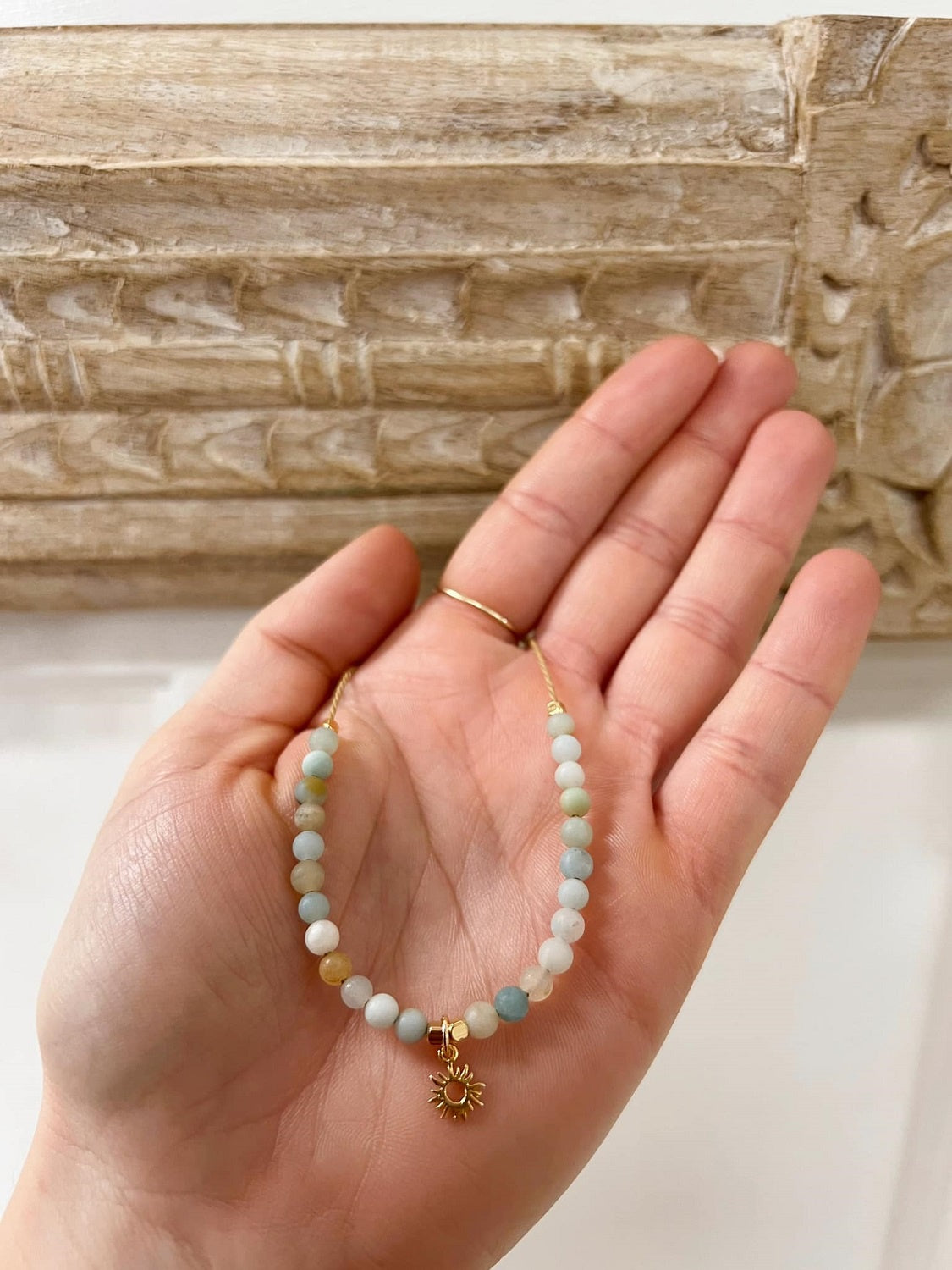 Dainty Amazonite Sun Necklace