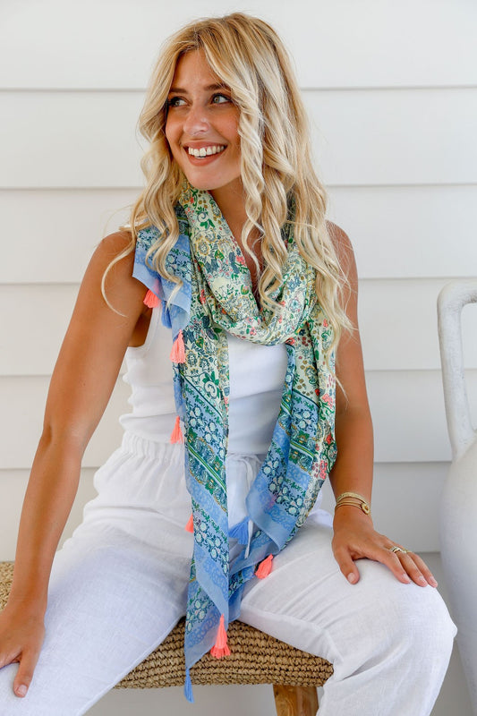 Folk Scarf  - Mint