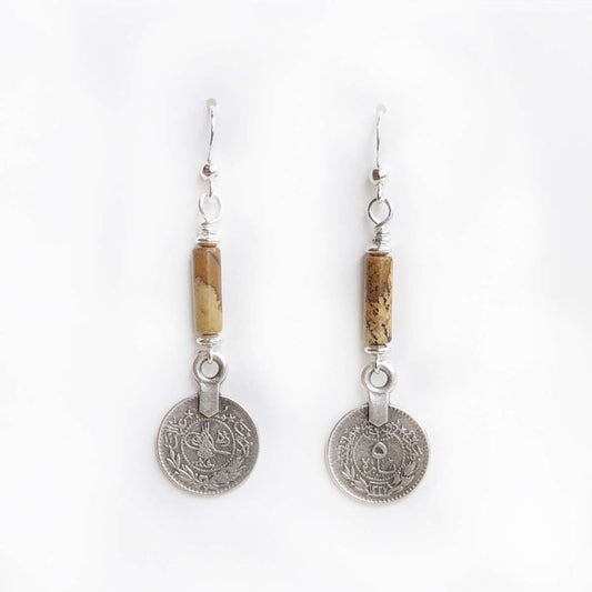 Jasper Coin Earrings