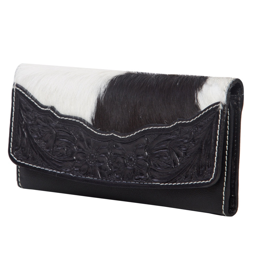 Oran Cowhide Wallet - Black/White