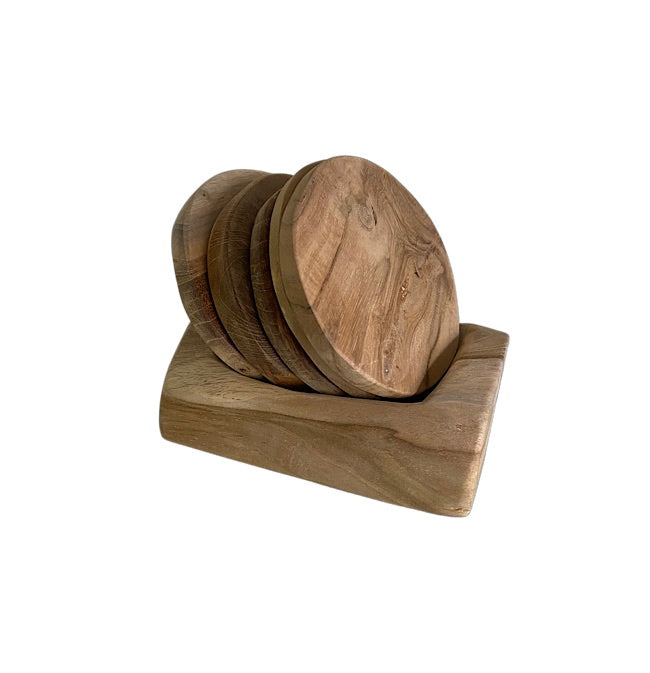 Teak Root Coaster Set